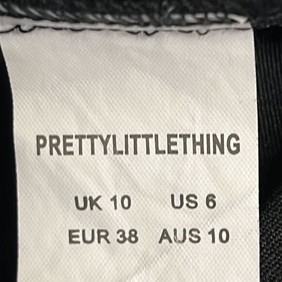 Pretty Little Thing Black Silky Side Zip Pants- Size 6 - Picture 14 of 15